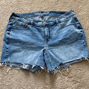 torrid Light Blue Frayed Hem Denim Shorts